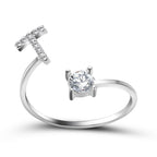 Adjustable 26 Initial Letter Ring Fashion Jewelry For Women Simple Elegant Jewelry Pi-Mart