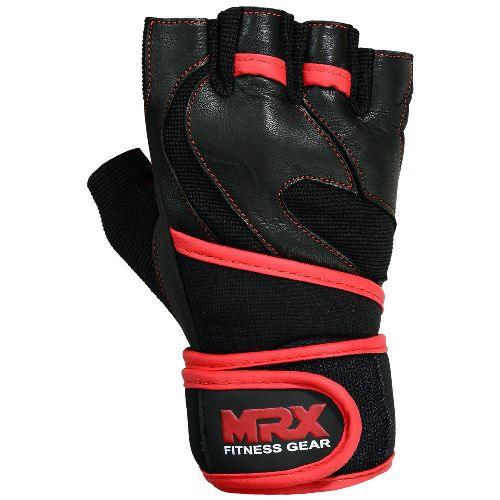 Mrx Weight Lifting Leather Gloves With Long Wrist Strap MRX Products