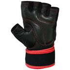 Mrx Weight Lifting Leather Gloves With Long Wrist Strap MRX Products