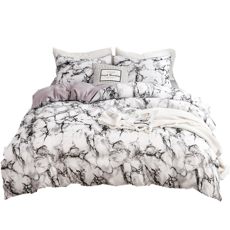Marble patterned plain duvet cover sheets Pi-Mart