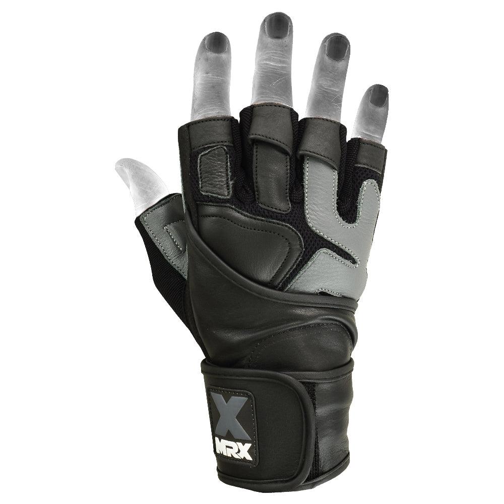 Mrx Men's Weight Lifting Pro Leather Gloves 18 Inches Long Wrist Strap MRX Products
