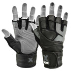 Mrx Men's Weight Lifting Pro Leather Gloves 18 Inches Long Wrist Strap MRX Products