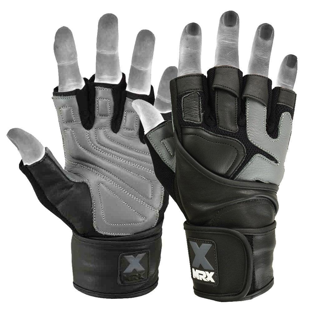 Mrx Men's Weight Lifting Pro Leather Gloves 18 Inches Long Wrist Strap MRX Products