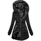 Hooded long-sleeved warm and velvet cotton jacket Pi-Mart