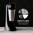 Ovente Classic Milkshake Maker Machine 2 Speed with 15.2 oz Stainless Steel Mixing Cup Compact & Easy Clean Drink Mixer Blender for Malted Milk ,Soft Ice Cream, and Protein Shakes, Black MS2070B EasyOptionXY LLC