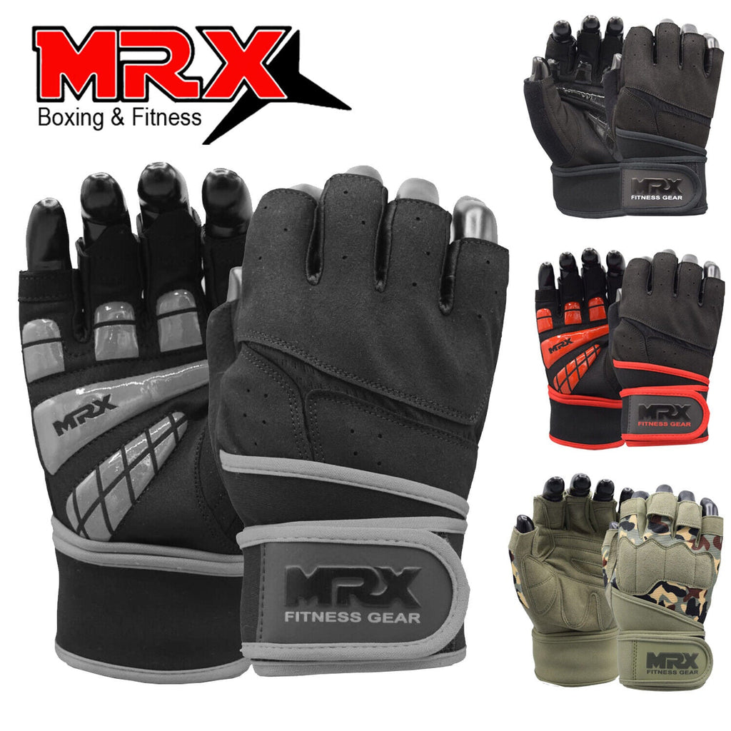 MRX Weightlifting Gloves for Gym Workout Training Long Wrist Strap - SJB-DIAMOND ELITES