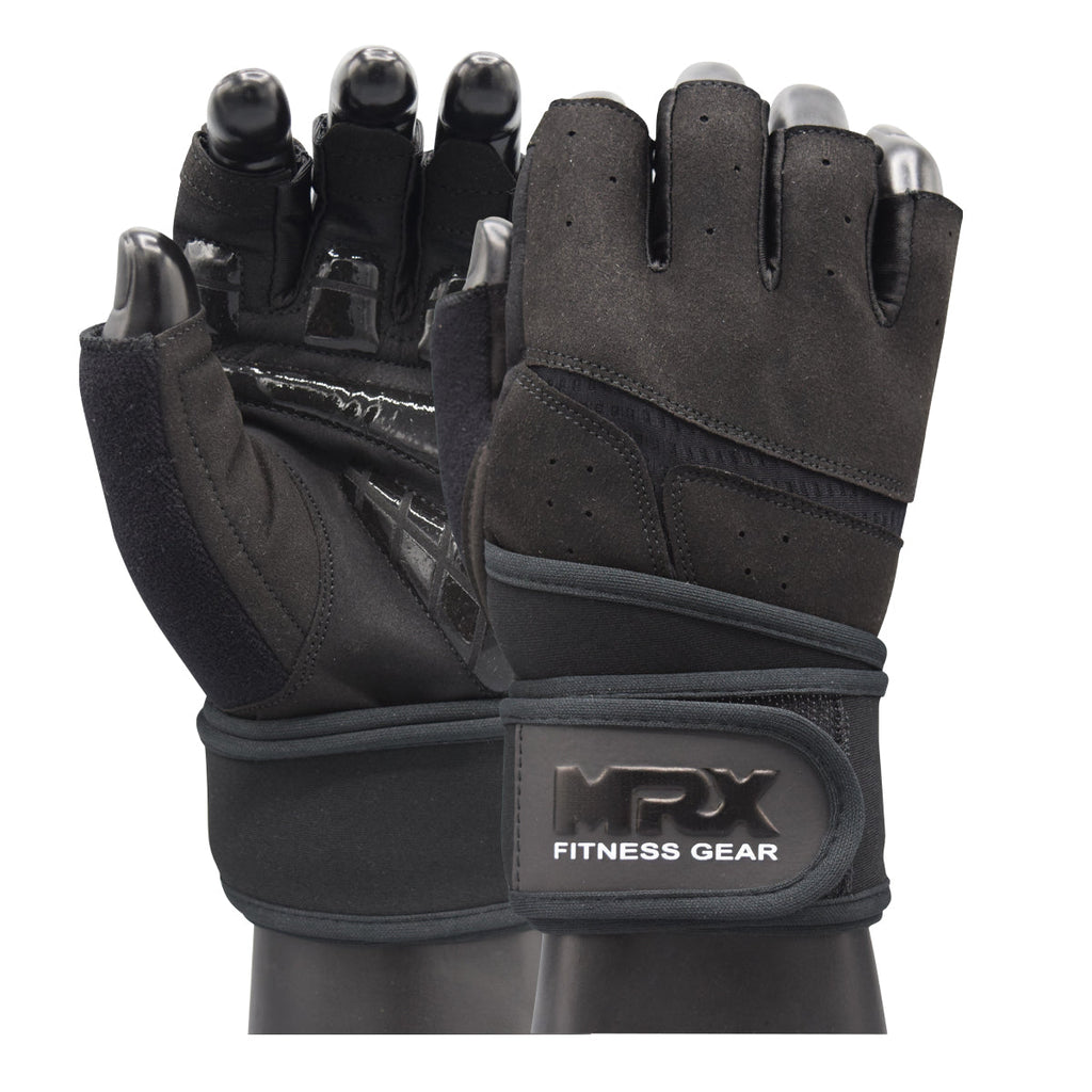 MRX Weightlifting Gloves for Gym Workout Training Long Wrist Strap - SJB-DIAMOND ELITES