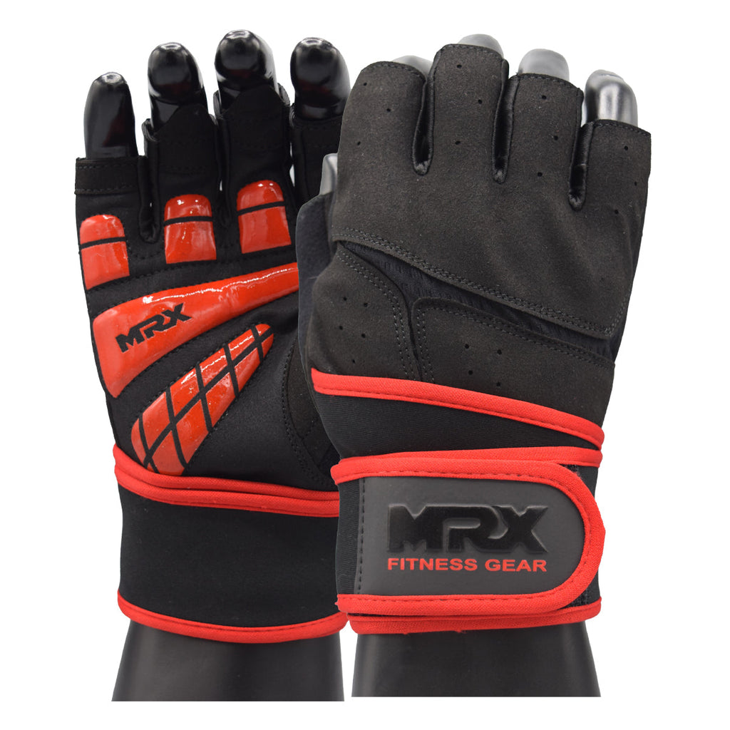 MRX Weightlifting Gloves for Gym Workout Training Long Wrist Strap - SJB-DIAMOND ELITES