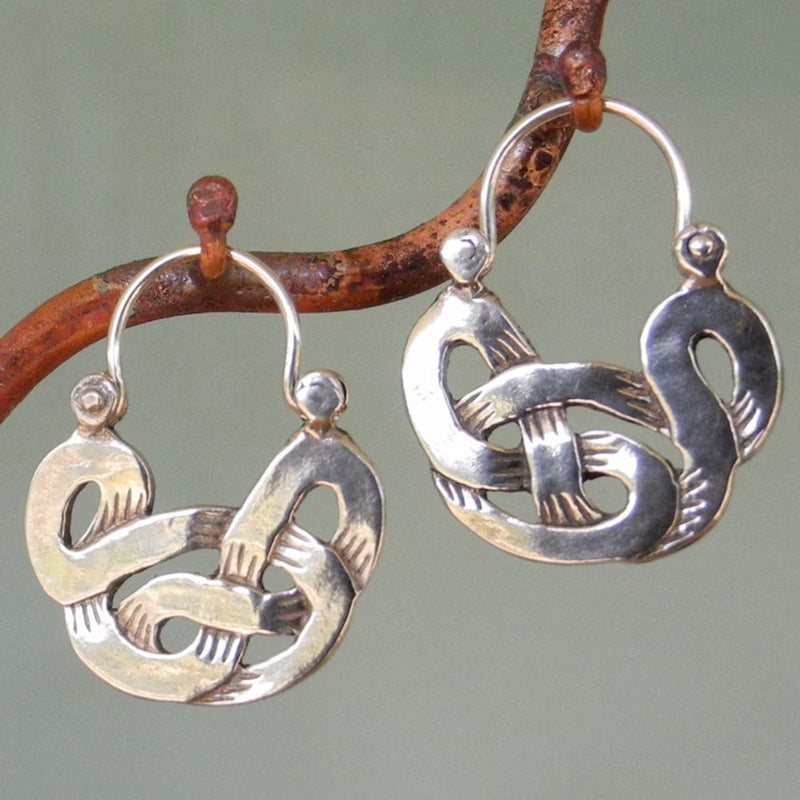 Simple Geometric Gypsy Curved Metal Ear Ring Pi-Mart