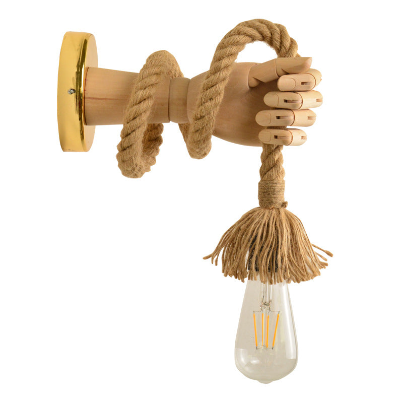 Wooden Bedside Wall Lamp Led European Creative Indoor Light Pi-Mart