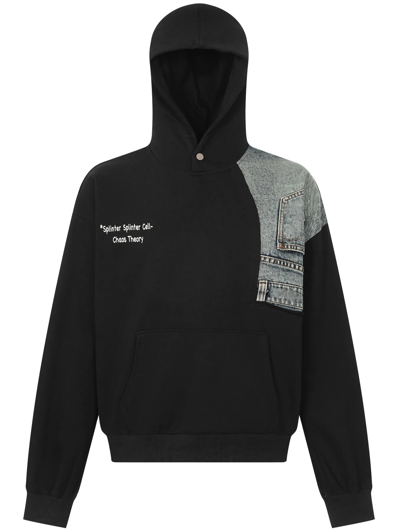 Men's Long Sleeve Patchwork Hoodie