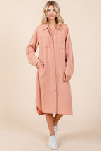 Button Down Long Sleeve Shirt Dress For Women – Casual, Timeless and Versatile Classic Shirt Dress for Year-Round Wear Stevvex