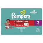 Pampers Cruisers 360 Enormous Pack Diapers Size 3, 136 Count