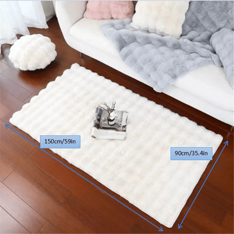 1pc Bubble Velvet Soft Shag Rug - Ultra-Soft Luxury Area Rug for Girls Bedrooms & Living Rooms - Non-Slip, Machine Washable, Colorful Decorative Blanket for Cozy Home Decor, Sofa Mat Lootquake LLC