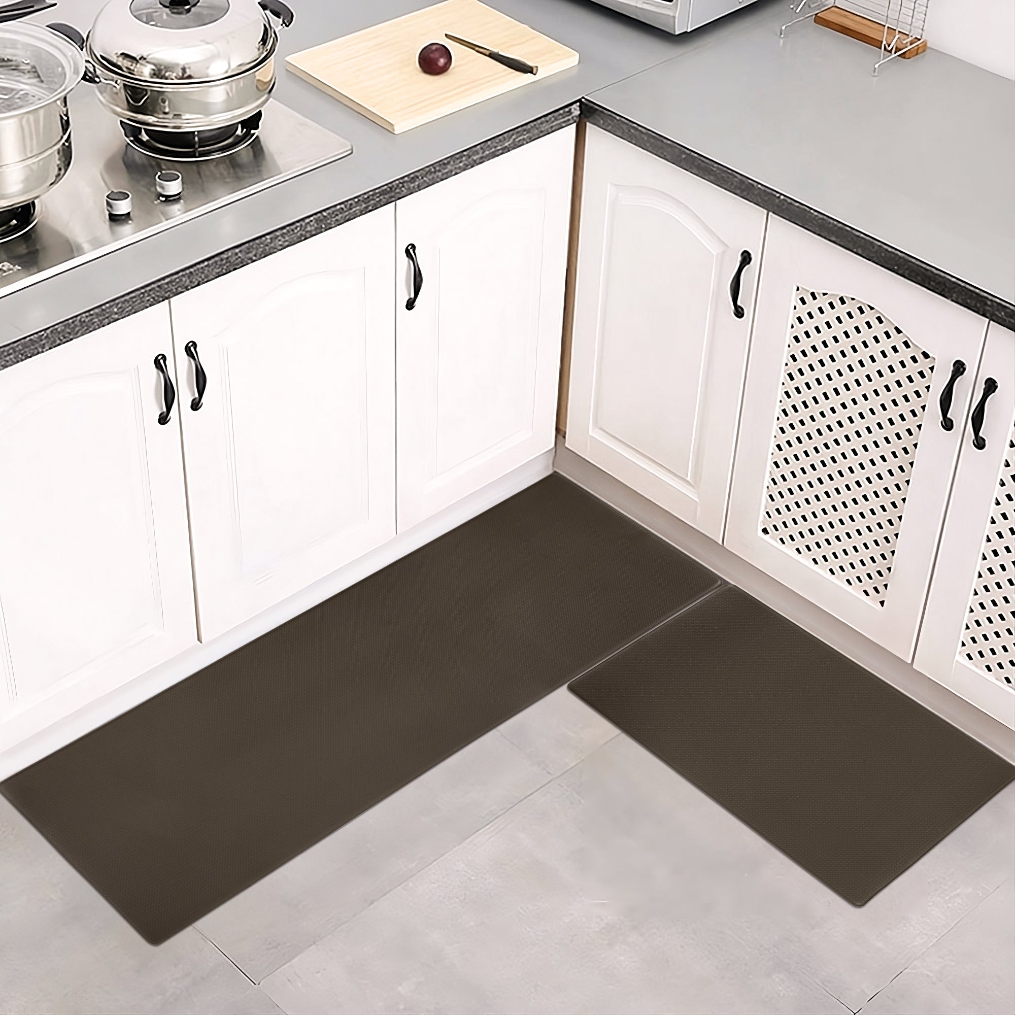 Kitchen Floor Mat Two-piece Set Of Non-slip, Waterproof And Easy To Scrub For Home, Kitchen Pi-Mart