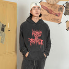 Printed drop hooded hoodie Pi-Mart