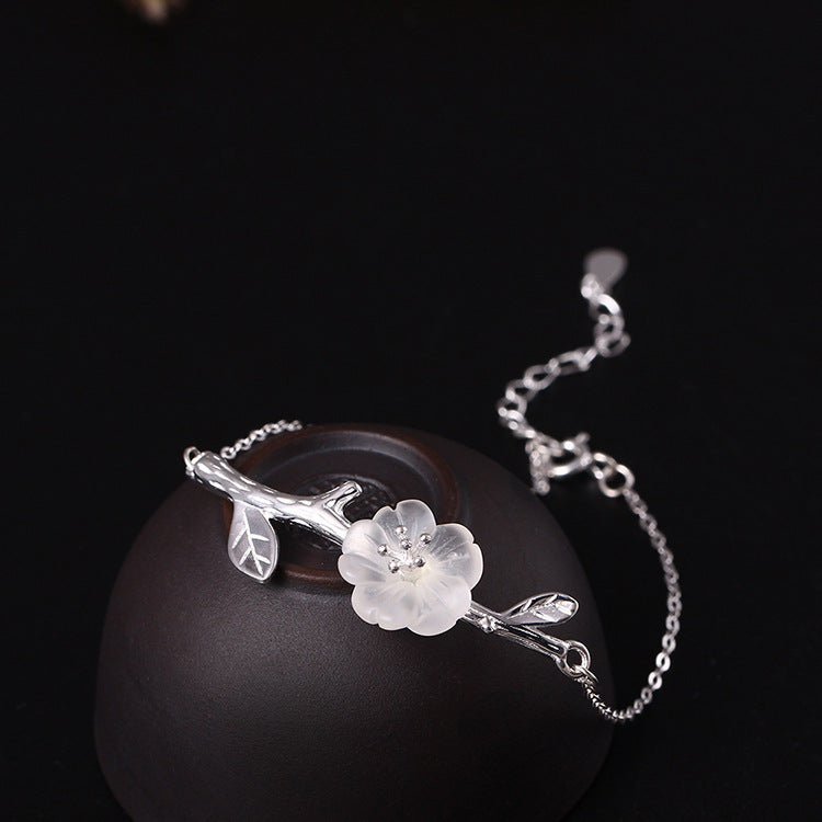 Beautiful natural crystal plum bracelet
