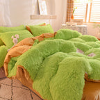 Mink velvet crystal velvet four-piece bedding Pi-Mart