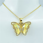 Crystal Glass Butterfly Necklace Pi-Mart