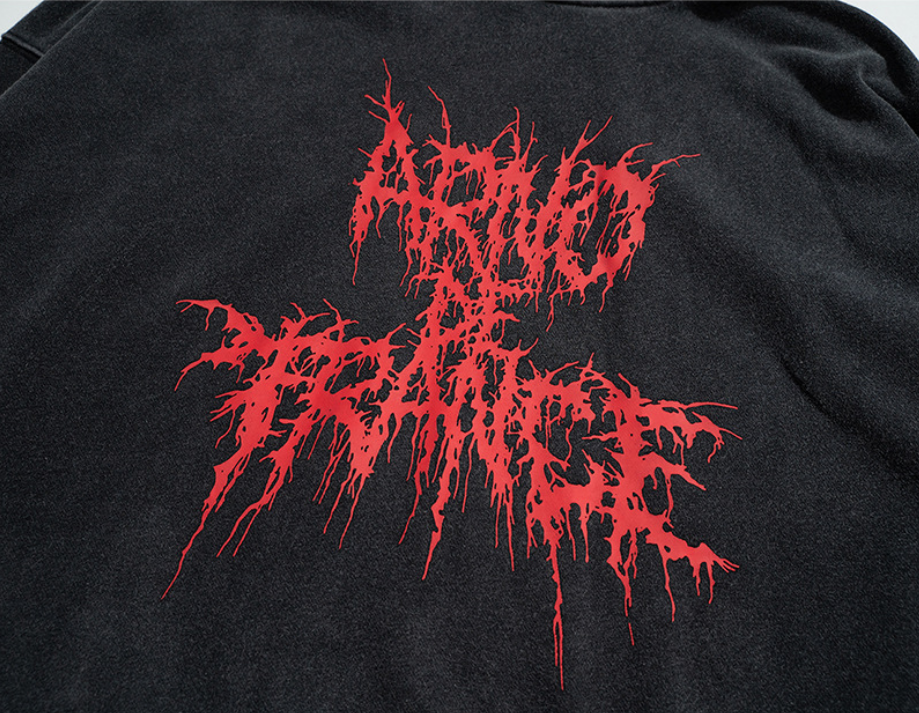 Printed drop hooded hoodie Pi-Mart