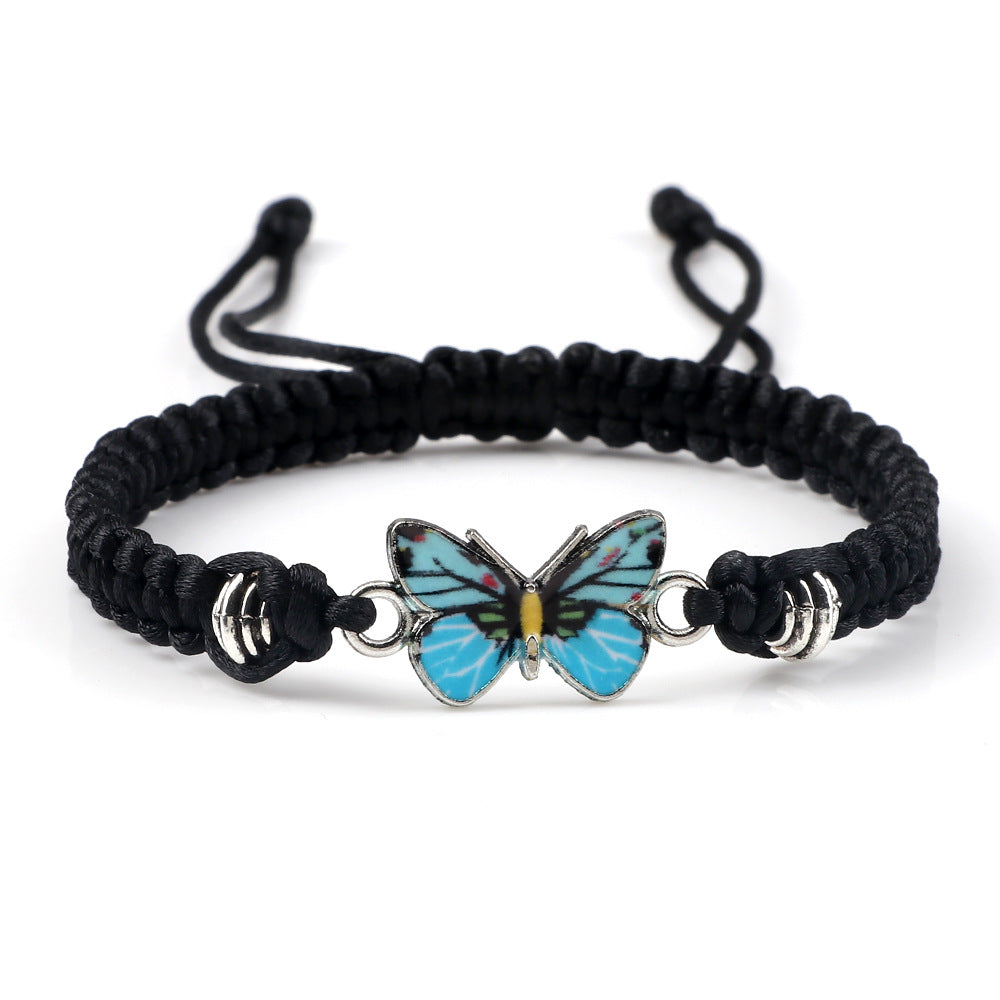 Couple Butterfly Buckle Braided Bracelet Pi-Mart