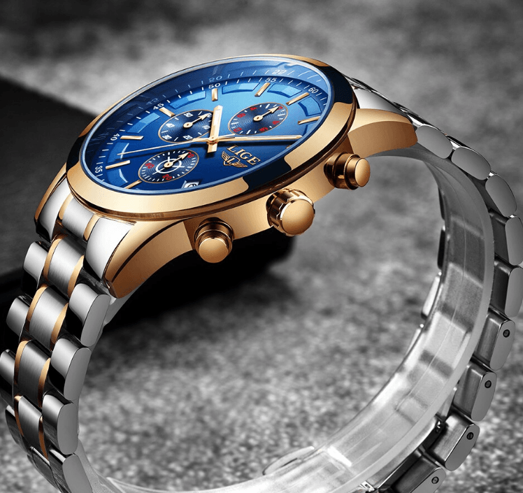 Men's Waterproof  Watch With Chronometers And Date Display Unique Design Perfect Gift Stevvex