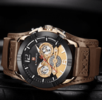 Men's Leather Waterproof Watch With Chronometers And Fluorescent Hands Excellent Design Perfect Gift - SJB-DIAMOND ELITES