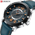 Men's Waterproof  Sport Watch With Leather  Belts  And Large Numbers Details Unique Design Perfect Gift Stevvex