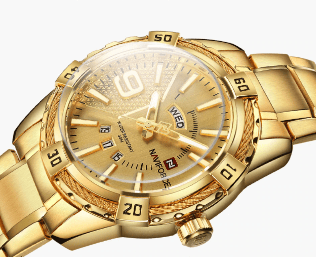 Men's  Luxury Stainless steal Waterproof Watch With Day And Date Display Unique Design Perfect Gift In Modern Metal Men  Wrist Watch Design - SJB-DIAMOND ELITES