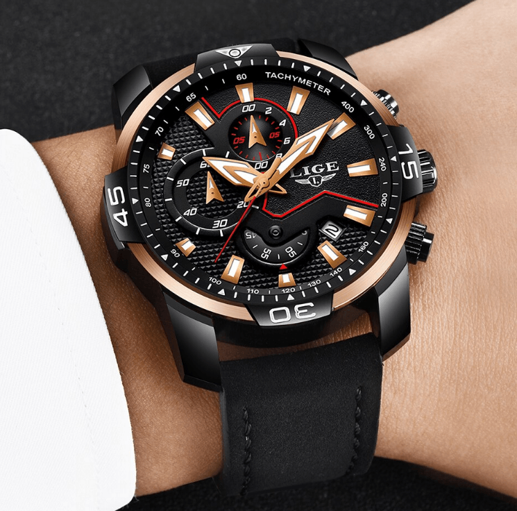 Men's Elegant Waterproof  Watch With Leather Straps   Business Style Watches Unique Design Perfect Gift For Your Man Stevvex