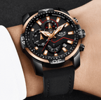 Men's Elegant Waterproof  Watch With Leather Straps   Business Style Watches Unique Design Perfect Gift For Your Man Stevvex