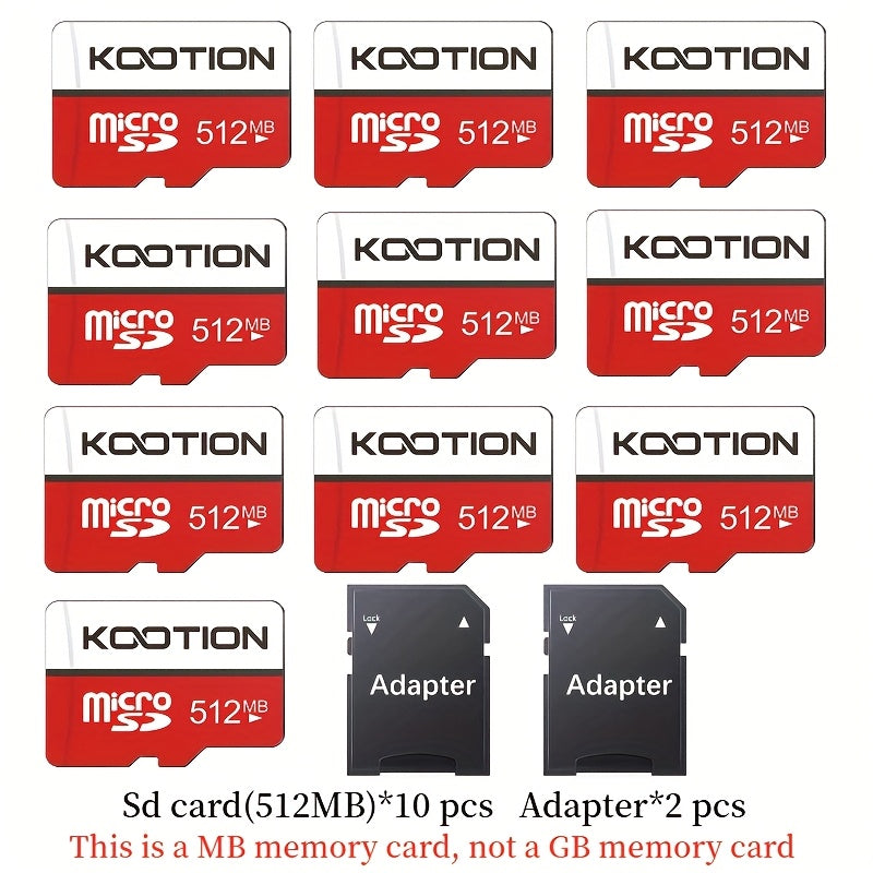 [10pcs High Speed TF Card] KOOTION 10pcs/5pcs 64GB 32GB 512MB High Speed UHS-I C10 U1 TF Memory Card with SD Adapter | Mini SDXC Card for Smartphone Tablet Laptop Action Camera Dash Cam Drone Game Console Lootquake LLC