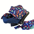9pcs/set, Soft Breathable Cartoon Pattern Car Seat Cover Set, Including Car Seat Cover, Canopy, Headrest, Blanket, 2 Seat Belt Cushion Covers, Armrest Cushion Cover, Hat And Multi-Purpose Nursing Cover, Car Seat Not Included
