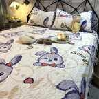 Warm Sunflower Milk Pile Bed Cover Three Piece Set Pi-Mart