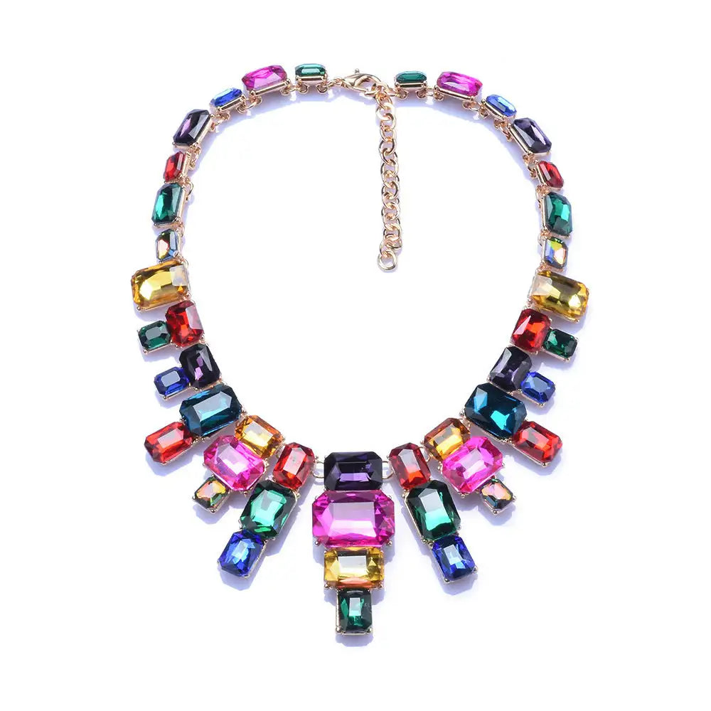 Luxurious Exaggerating Geometric Big Gem Necklace Lootquake LLC
