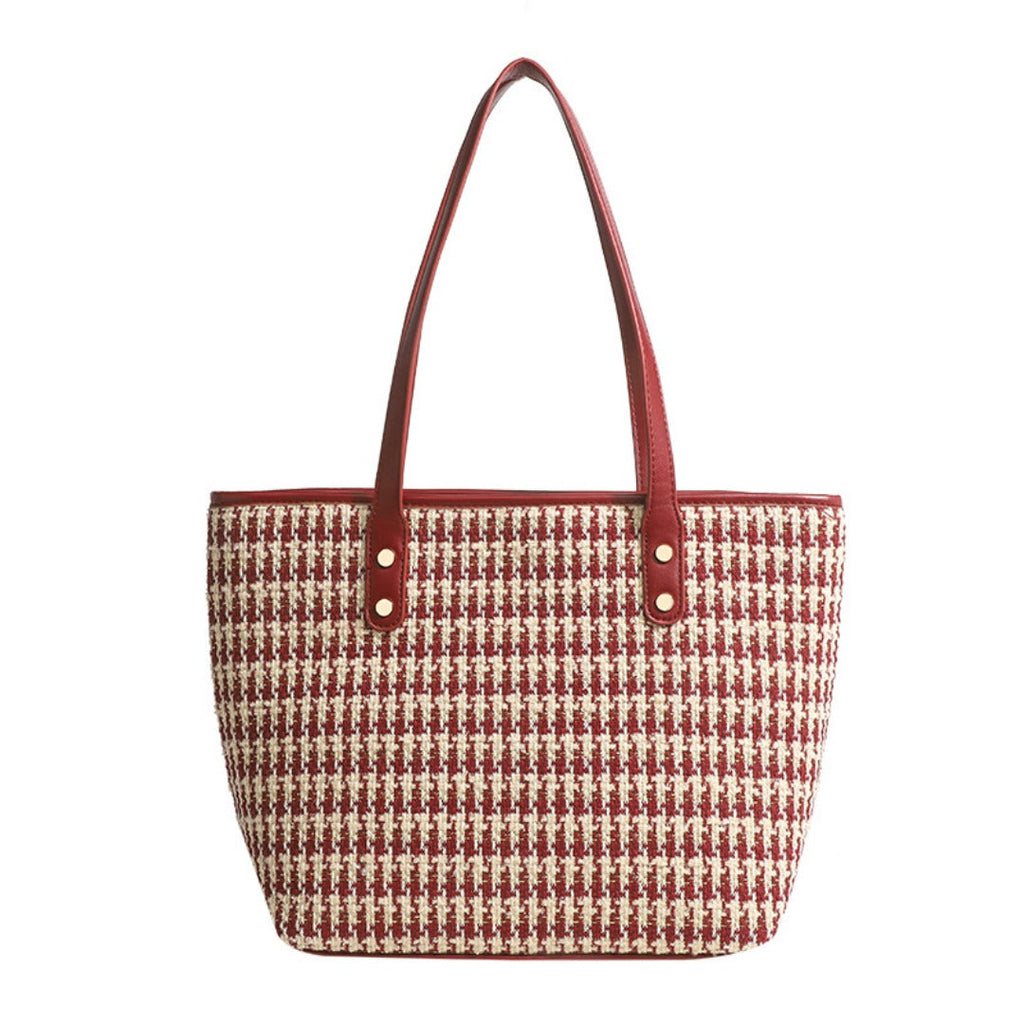 Tote bag women's large capacity tote purse, simple shoulder hobo bag red - SJB-DIAMOND ELITES