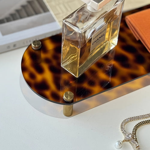 1pc, French Lazy Chill Design Sense Tray, Tortoise Yellow Brass Color Accessories Jewelry Tray, Scented Candle Tray, Home Desktop Decoration, Home Decor, Room Decor, Gift Lootquake LLC