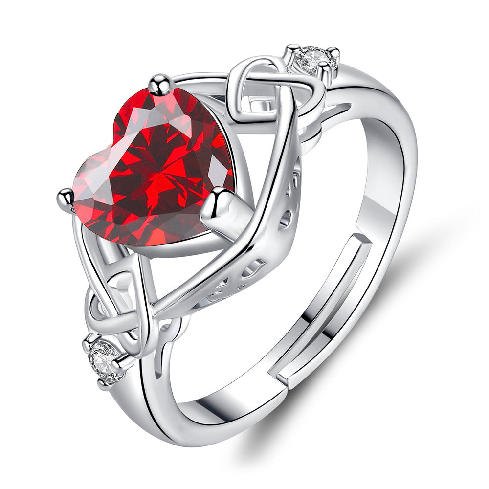 Heart-shaped Ruby Jewelry Suit Pi-Mart