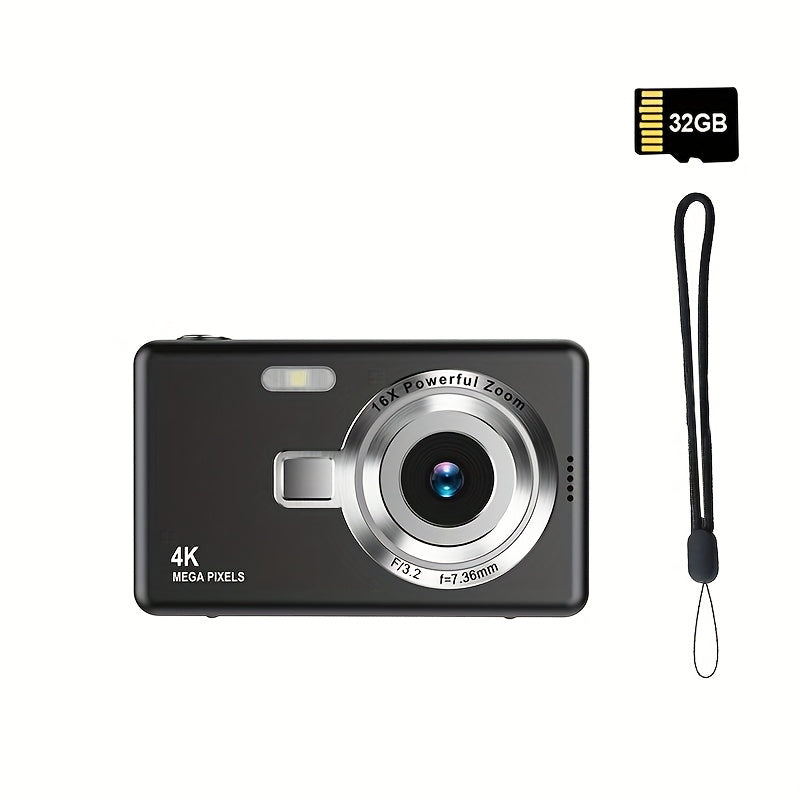 High-Definition Digital Camera with Automatic Focus And Simple Operation, Capable of Taking Photos And Recording Videos. A Surprise Gift for Beginners CCD Card Machine. Choose to Include a 32G Memory Card for Direct Storage A Lootquake LLC