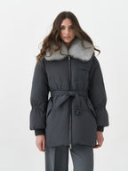 Genuine Blue Fox Down Fill Coat