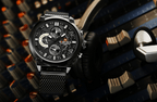 Men's Multifunction Analog Quartz Watches Waterproof Wrist Watch With Stainless Steel Mesh Band Excellent Design Perfect Gift - SJB-DIAMOND ELITES