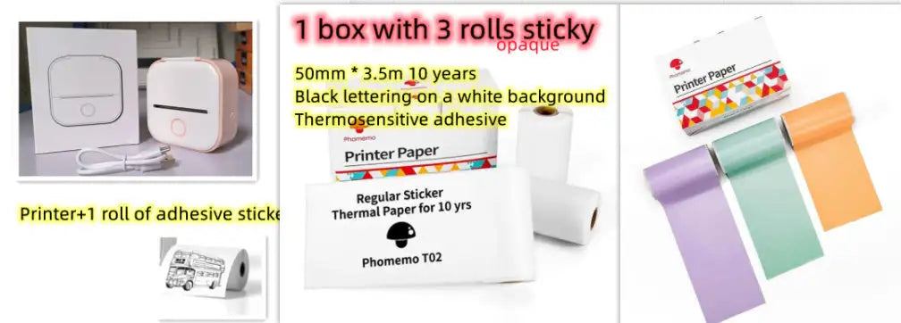 Portable Mini Printer for Students and Hobbyists, Bluetooth Thermal Label Printer - SJB-DIAMOND ELITES