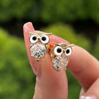 Cute With Diamonds Zircon Owl Stud Earrings For Women Pi-Mart