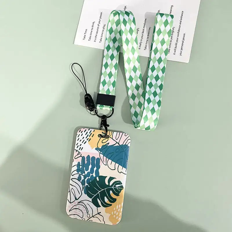 Green Plant Series Simple Fashion Lanyard Card Cover - SJB-DIAMOND ELITES