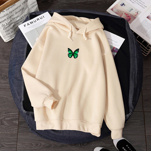 Butterfly print hoodie Pi-Mart