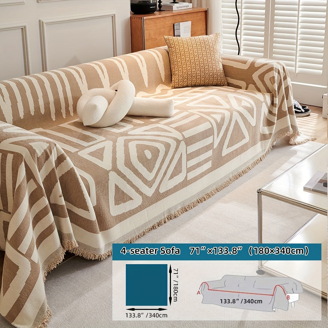 1pc Boho Style Sofa Cover, Anti Pet Scratch Couch Cover, Y Non-Slip Sofa Slipcover Furniture Protector, for Bedroom Living Room Home Decor Couch Cover Blanket Sofa Cover Blanket Sofa Throw Blanket