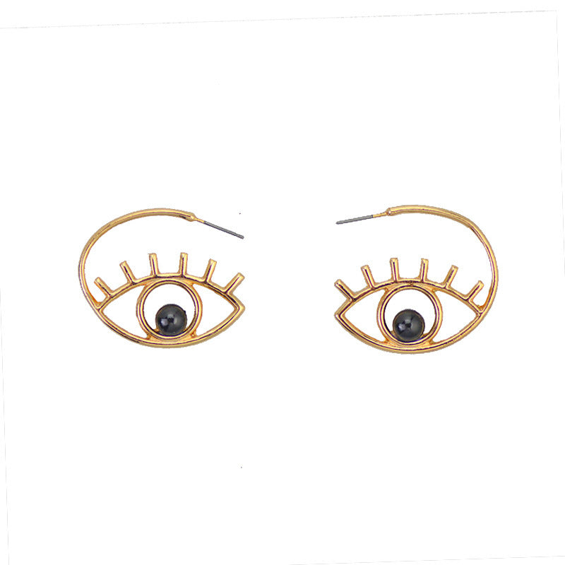 Simple Pearl Stud Earring Demon Eye Eye Earring Pi-Mart