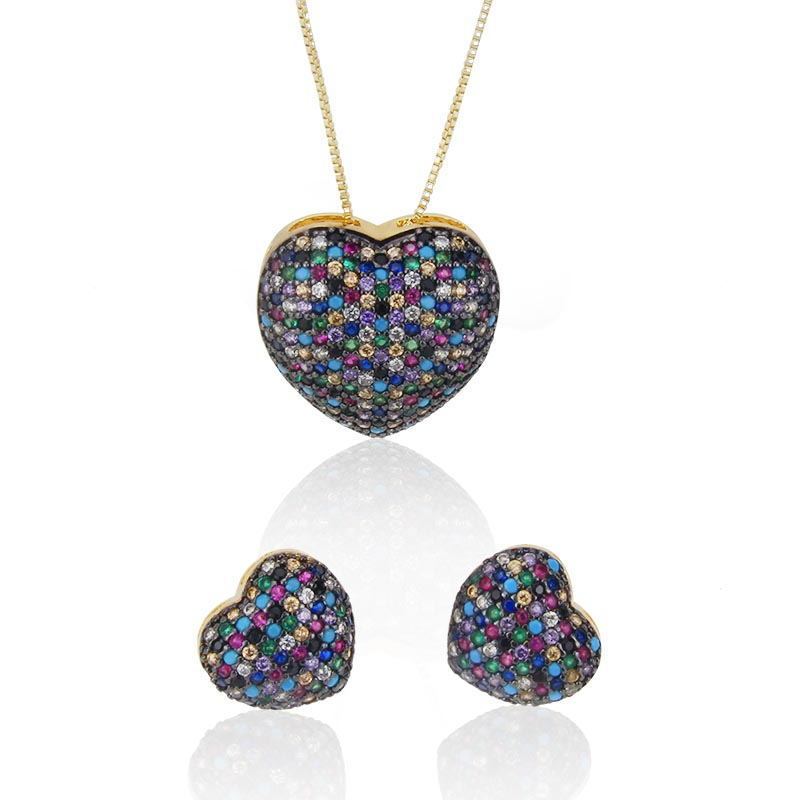 Zircon Earring Necklace Set Pi-Mart