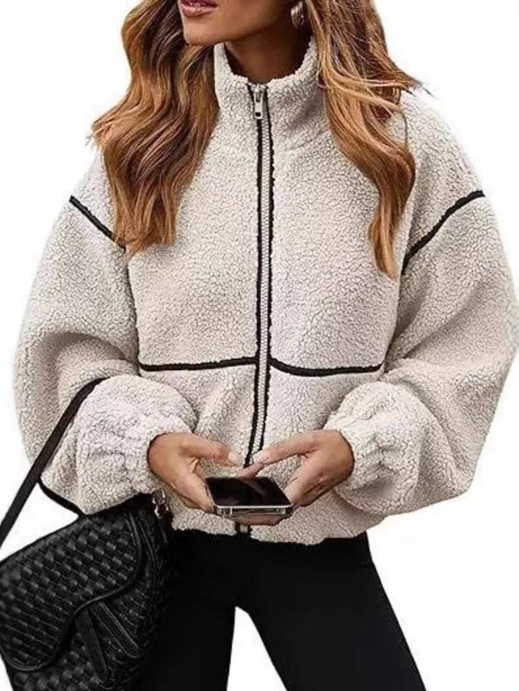 Cozy Sherpa Fleece Zip-Up Jacket