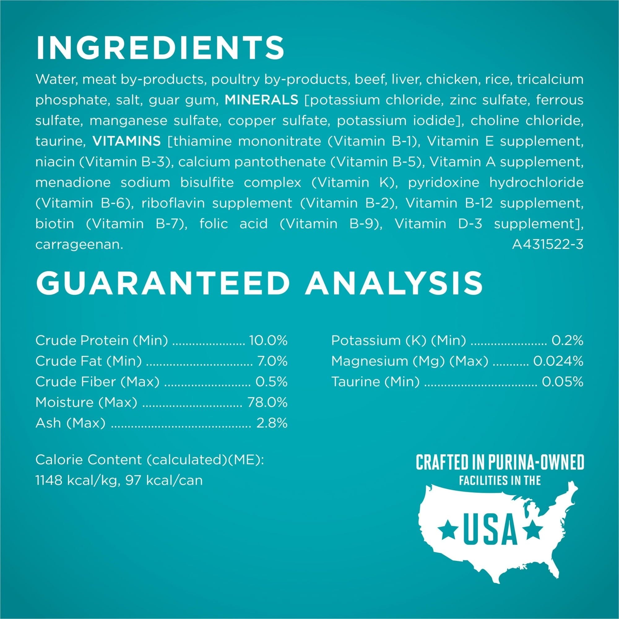 Purina ONE Urinary Tract Health Beef & Liver Natural Pate Wet Cat Food 3 oz Can EasyOptionXY LLC